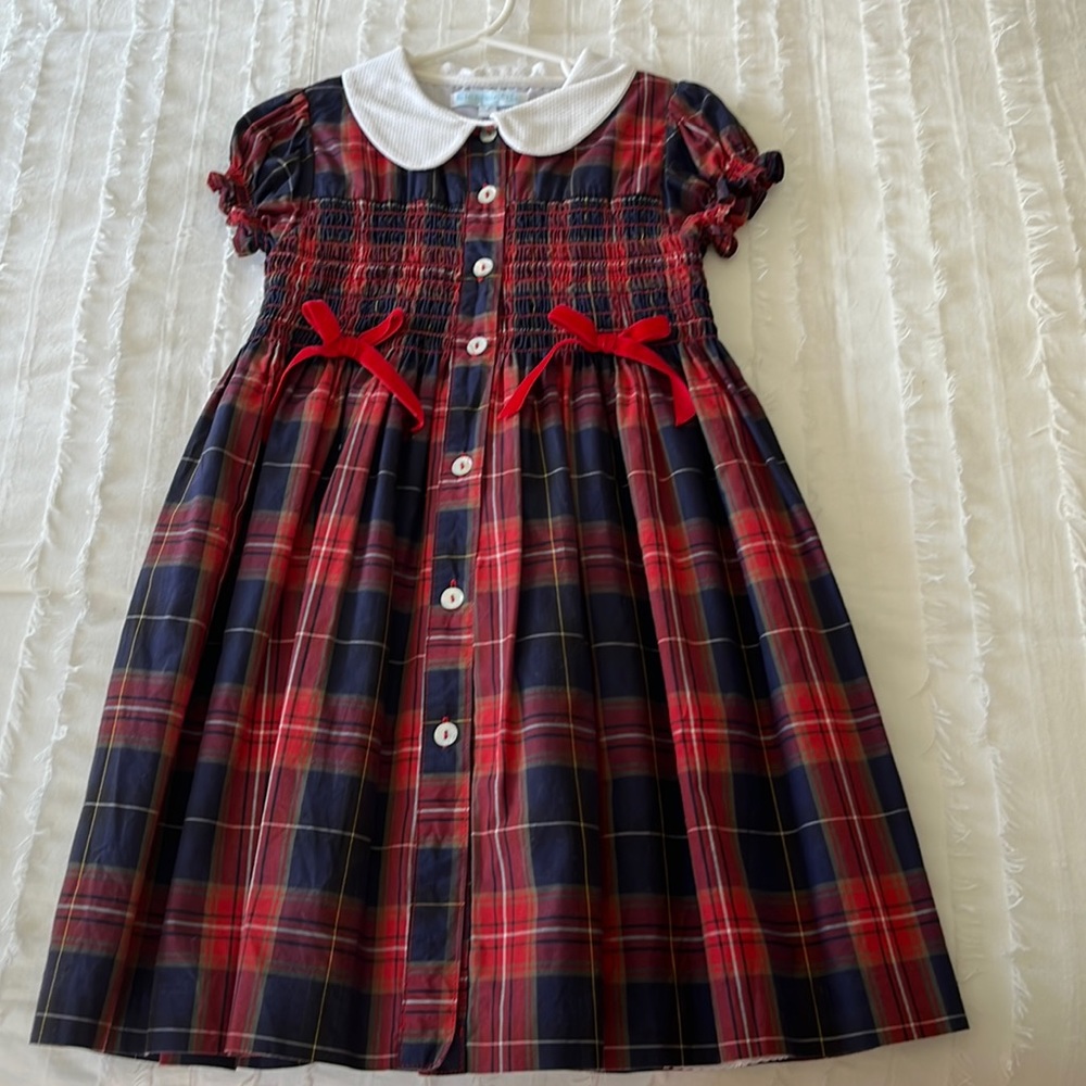 Plaid smocked dress